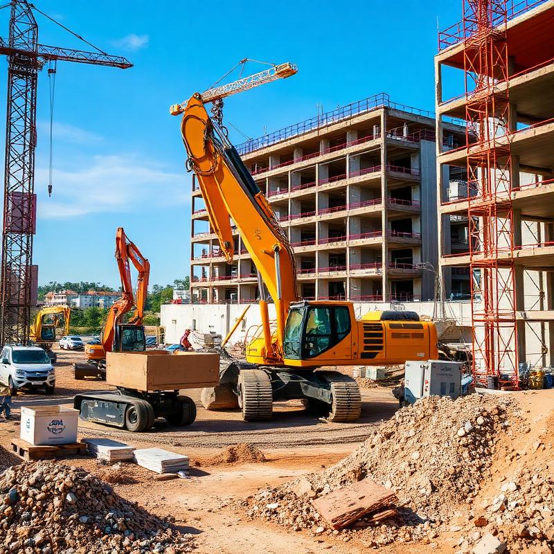 Excavator on a civil construction site