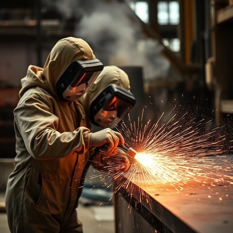 Industrial sandblasting work